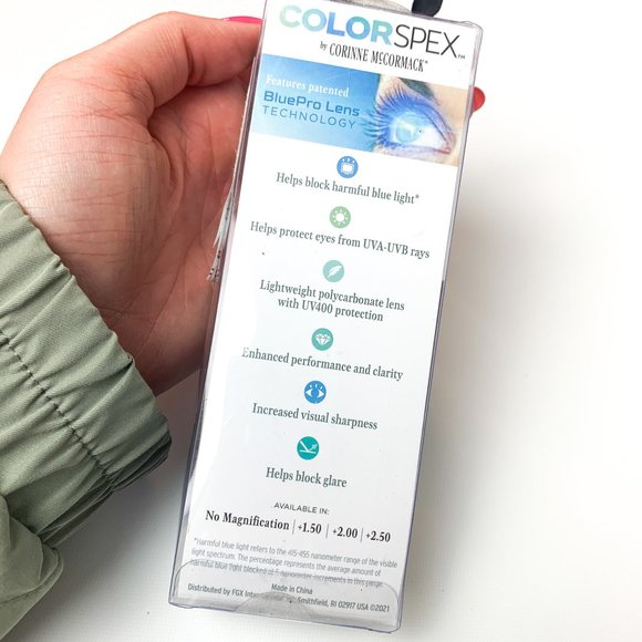 NEW COLORSPEX by CORINNE MCCORMACK tortoise blue light glasses with case - Picture 5 of 5